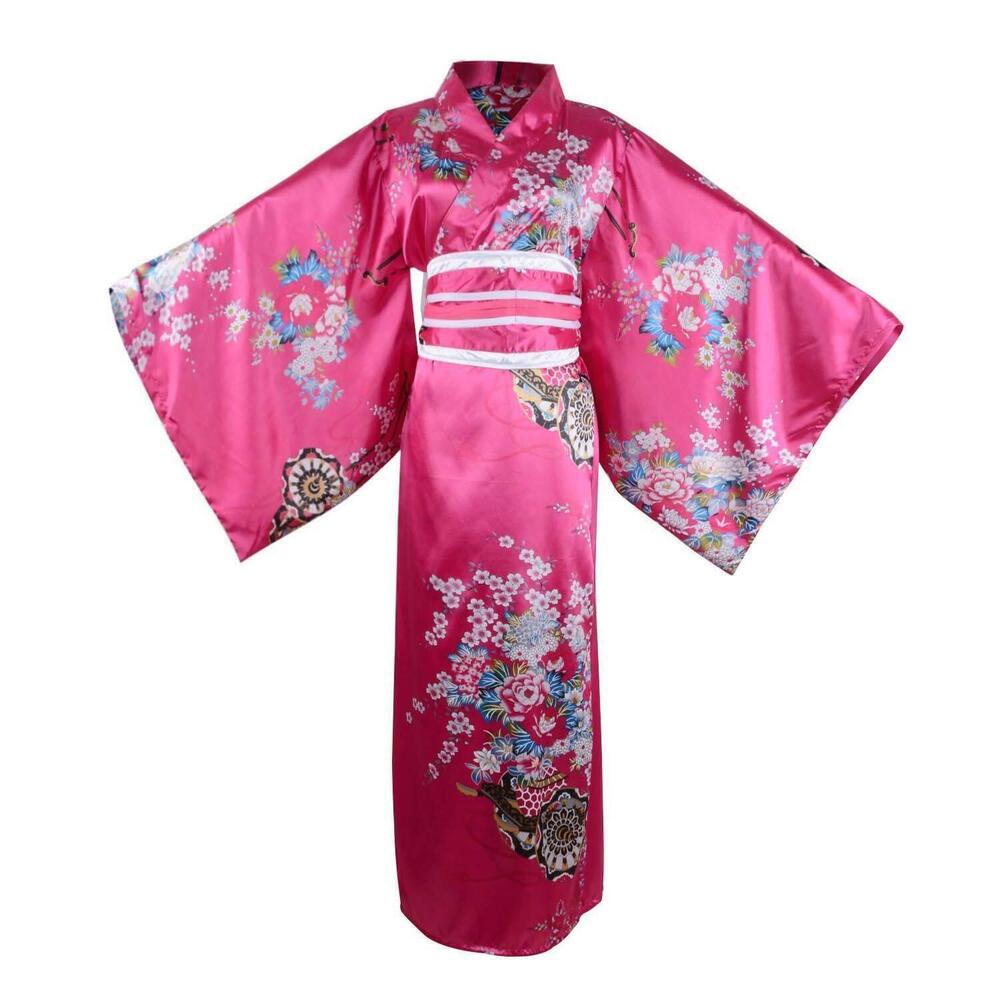 4771 Kimono Costume Adult Japanese Geisha Yukata Sweet Floral Patten Gown